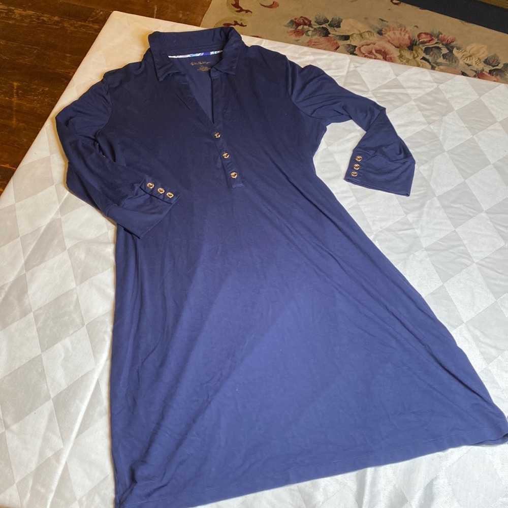 Lilly Pulitzer Navy Long Sleeve Polo Dress